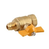 Válvula de bola de gas de latón Flare de 1/2 "Fip X 3/8" con mango de mariposa