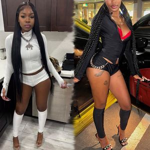 Peeei J25st292 महिलाओं के आउटफिट कार्प शर्ट + शॉर्ट्स + बछड़ा मोजे 3 टुकड़े सेट सेक्सी y2k तीन अवकाश महिला कपड़े - Product Image 3