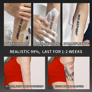 Tatuaje temporal tatuaje semipermanente impermeable a prueba de sudor dura 2 semanas tatuaje antifricción herbal realista para pierna de brazo - Product Image 5