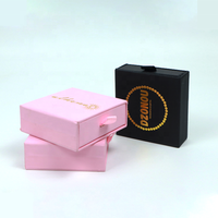 Boîte à bijoux personnalisée en carton recyclable, gaufrage, lamination mate, fermeture magnétique, forme de tiroir, pour collier, bracelet, bague