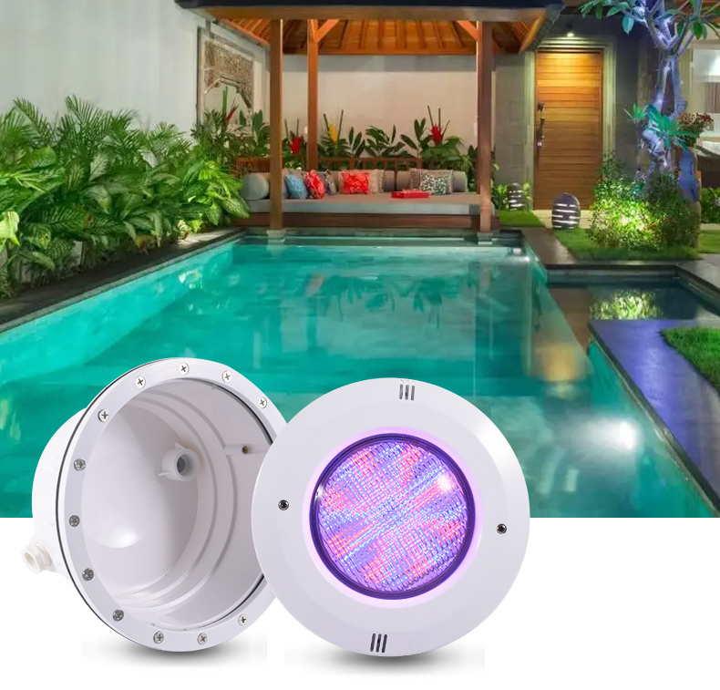 IP68 Waterproof E26 LED Pool Light 3500K Warm White ABS Body Surface Mounted with Remote Control for Landscape Swimming Pool