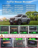 Autoradio Plug&Play sans fil avec Apple CarPlay, Android Auto, GPS, lecteur MP3, USB pour Versa Rogue Cube Juke 2007-2013