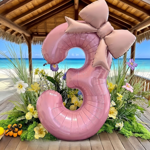 2 Grandi <span class=keywords><strong>Palloncini</strong></span> Opachi a Forma di Fiocco Rosa, 32 Pollici - Adatti per Feste di <span class=keywords><strong>Compleanno</strong></span>, Matrimoni, Anniversari, Festival - Product Image 5