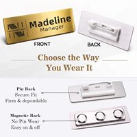 Badges nominatifs rectangulaires en métal gravés sur mesure – Badges d'employé personnalisés pour une identification professionnelle
