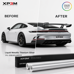 Vinilo para Envoltura de Autos XP3M, Color Plateado Metálico Líquido, TPU con Brillo Metálico, 7.5 Mil, Autoregenerable, Antiarañazos, Aplicación en Húmedo - Product Image 2
