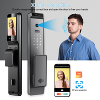 Serrure de porte intelligente numérique entièrement automatique Home Security AF032, déverrouillage par reconnaissance faciale et empreintes digitales, contrôle WiFi via l'application Tuya