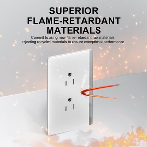 Chống Làm xáo trộn Nam Mỹ Tiêu Chuẩn Chống Cháy PC + Tempered Glass Bảng Điều Chỉnh Đôi 3 Cực Mỹ Điện Ổ Cắm Điện 15A - Product Image 4