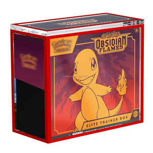 Custodia in acrilico con bordo rosso per ETB, protezione per <span class=keywords><strong>carte</strong></span> <span class=keywords><strong>Pokémon</strong></span> Elite Trainer Box, resistenza UV al 99%, scatola espositiva con magnete potente, vetrina TCG - Product Image 1