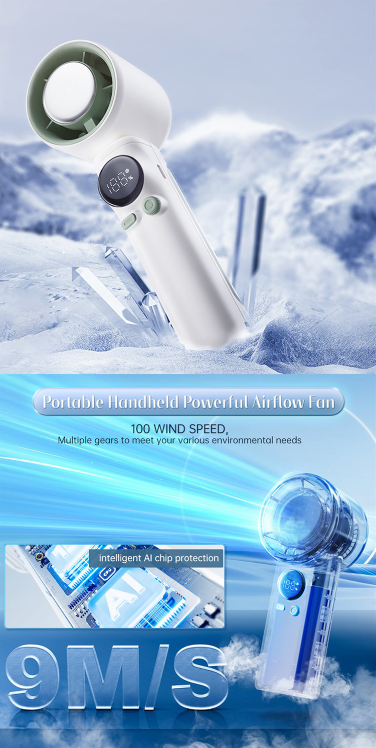 新品未使用Handheld Fan 6個セット 5 in 1 Adjustable High-Speed Brushless Silent Handheld Fan