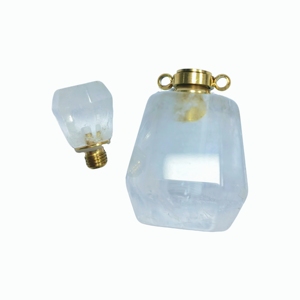 Mini frasco de perfume de cuarzo transparente pulido a mano para guardar aceites esenciales y decoración de aromaterapia con cristales - Product Image 1