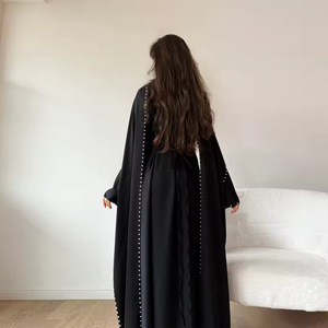 Vestido Abaya de Satén Elegante y de Lujo Modesto para Fiesta de Noche en Dubái, Talla Grande, Color Sólido, con Cuentas, Largo, Estilo Maxi, Otoño, Venta al Por Mayor 2026 - Product Image 5