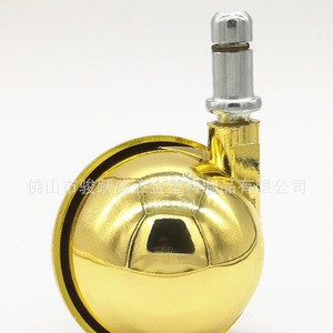 Gold Alloy Furniture Casters 2.5 Inch Spherical Metal <b>Wheels</b> With Plain Bearing For Carpet Use - Product Image 4