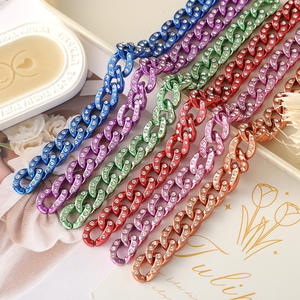 19*14 أو الماس مطلي بالكهرباء سلسلة مشبك سلاسل الذهب الاكريليك وصلات الزخرفية البلاستيك ABS موصلات بالجملة - Product Image 1