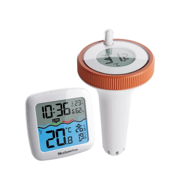 Termometer kolam renang nirkabel, pengukur suhu air bak mandi kolam ikan, tangki ikan apung nirkabel