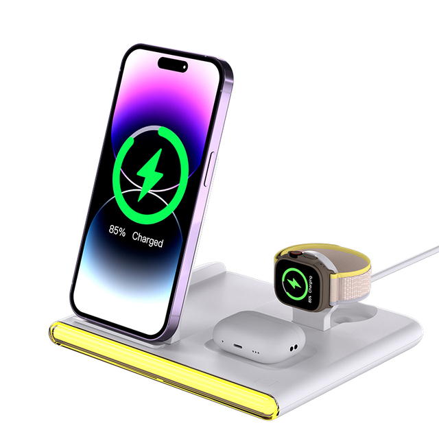 OEM Wholesale for V2 3 1 Magnetic Wireless Charger Station Foldable Multi Device Fast Charging Dock LED Display Factory