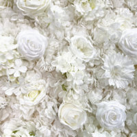 DKB putih Dahlia mawar bunga Hydrangea dinding latar belakang kedai kopi bunga dekorasi dinding modis karangan bunga dekorasi
