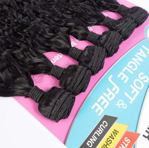 Bán buôn cho mềm mại tự nhiên màu đen chịu nhiệt Brazil mở rộng tóc gói lớn sóng nước sâu Tóc tổng hợp bó - Product Image 3