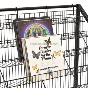 Espositore per Dischi in Vinile in Metallo Nero per Negozi di Musica, Stand da Terra per Esposizione CD e DVD - Product Image 3