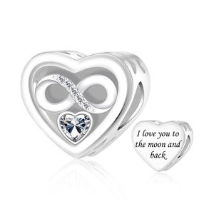 Abalorios de Plata con Forma de Corazón y Gestos de Mano (Niño/Niña) - "Eres Siempre en <span class=keywords><strong>Mi</strong></span> Corazón" - Compatibles con Pulseras <span class=keywords><strong>Originales</strong></span> - Joyería de San Valentín Berluque - Product Image 2