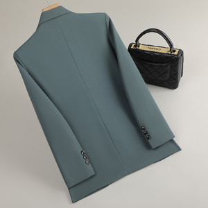 2025 New Spring and Autumn Collection Senior <strong>Grey</strong> Blue <strong>Women's</strong> Suit Jacket with Korean Temperament Casual Loose <strong>Blazers</strong> - Product Image 4