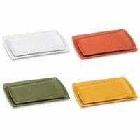 Ensemble d'assiettes en mélamine incassable bicolore, empilables et compatibles lave-vaisselle