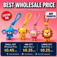 Vente en gros usine – Pendentif porte-clés personnalisé en peluche 3D, ours et chat en caoutchouc, unisexe, doux, à faire soi-même