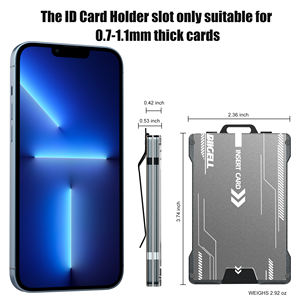 THUMBS-UP Business Stil Herren Slim Kartenhalter Großes Fassungsvermögen ID-Kartenfach RFID-Blockierung Pop-up-Geldklammer Aluminium Geldbörse - Product Image 6