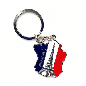 Porte-clés en alliage, souvenirs métalliques de lieux emblématiques du monde, cartes de villes, drapeaux de pays : Italie, <span class=keywords><strong>France</strong></span>, Royaume-Uni, États-Unis, Dubaï, Égypte - Vente en gros - Product Image 3
