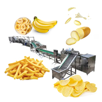 Complete productie-installatie voor het verwerken van frieten, plantain- en zoete aardappelchips