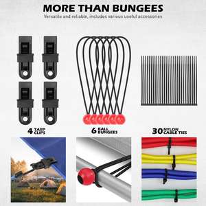 Juego de 60 Cuerdas Elásticas Multifuncionales para Exteriores y Hogar - Product Image 2