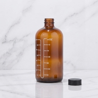 Vente en gros, bouteille vide en verre de 500ml pour médicaments liquides ambrés Boston
