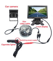 Monitor de Coche Smartour de 7 Pulgadas HD con Pantalla LCD de 12-24V y Cámara de Visión Trasera con Función de TV, Impermeable, para Camiones y Cosechadoras