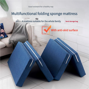 Trifold Portable 3 Almohadilla de cama plegable Colchón superior de almohada Trifold Guest Japanese Futon Floor Colchón de espuma plegable para dormir - Product Image 4
