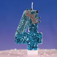 Bougies d'anniversaire numérotées bleues avec couronne, chiffres 0-9, pour gâteau, pour enfants et adultes, fournitures pour fêtes d'anniversaire et célébrations