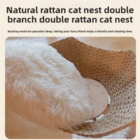 Lit pour chat en bois massif, design intégré, empreinte compacte pour les grands chats, simplicité moderne