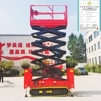 Échafaudage à ciseaux hydrauliques autopropulsé manuel à 12 niveaux pour le nettoyage de bâtiments de grande hauteur