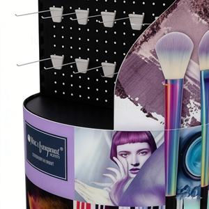 Support d'affichage en métal personnalisé avec crochets pour pinceaux de maquillage, outils, magasin de cosmétiques, présentoir de vente au détail sur pied - Product Image 6