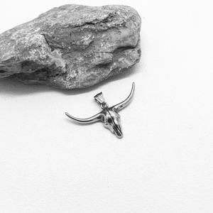 Nouveau Collier Pendentif Tête de Taureau en Acier Inoxydable Couleur Acier, Style Punk Tendance, Pendentif en Acier Titane, Bijoux pour Hommes - Product Image 4