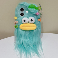 Étui de téléphone portable 3D en peluche moelleux antichoc pour 15 Pro Max/14 Plus/13/12/11 avec protection d'appareil photo, design de dessin animé, marque ODM/OEM