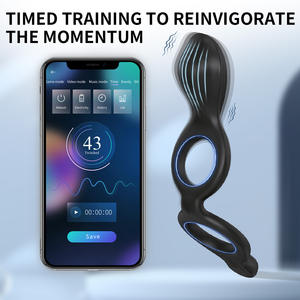 App Controle Sperma Vergrendeling Ring Oefening Training Herbruikbare Vibrerende Langdurige Telling Mannelijke Penis Cock Ringen Voor Mannen Volwassenen - Product Image 3