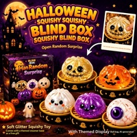 Nouveau produit transfrontalier : Jouet anti-stress Squishy Fantôme d'Halloween en caoutchouc, emballage en boîte, directement du fabricant, prêt à l'emploi
