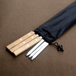 6 uds brochetas de <span class=keywords><strong>barbacoa</strong></span> portátiles de acero inoxidable Parrilla de <span class=keywords><strong>barbacoa</strong></span> de madera brocheta de kebab, <span class=keywords><strong>kit</strong></span> de cuchillos de <span class=keywords><strong>barbacoa</strong></span> <span class=keywords><strong>profesional</strong></span> antiadherente 6 - Product Image 4