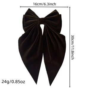 Neue Retro Samt Haars pange mit langem Band 16cm großen Bogen Haar Klaue <span class=keywords><strong>Clip</strong></span> Vielseitige Mode Frauen Frühling <span class=keywords><strong>Clip</strong></span> - Product Image 6