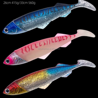 Vente en gros de leurre souple en PVC à tête plombée lumineuse de 26cm pour poissons d'eau salée brochet pour la pêche en mer maquereau espagnol carpe rivières lacs