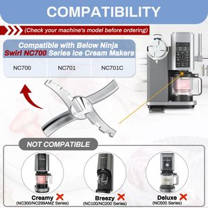 Cuchilla <span class=keywords><strong>de</strong></span> Repuesto <span class=keywords><strong>de</strong></span> Acero Inoxidable NANOBABY para Máquina <span class=keywords><strong>de</strong></span> Helados NJ Creami NC700 NC701 NC701C - Product Image 2