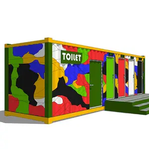 公衆トイレとバスルーム有料公共コンテナトイレカスタマイズされたモダンな屋外中国トイレシャワー付き