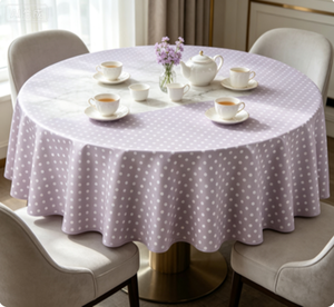 <span class=keywords><strong>Nappe</strong></span> <span class=keywords><strong>ronde</strong></span> simple en PVC enduit Home Direct, 160 cm, vert sauge à pois - Product Image 5