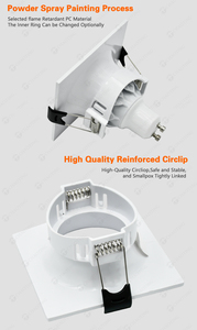 Thiết Kế Mới Đèn Chiếu Xuống Điểm Bằng Nhựa PVC Thiết Kế Mới Đèn Chiếu Âm Trần Hình Vuông Tròn Bằng Nhựa ABS Đèn Led Mr16 Gu10 - Product Image 3