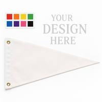 Drapeau triangulaire personnalisé imprimé, en polyester, couleur unie, avec œillets en laiton, supporte le logo et le texte personnalisés