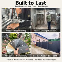 Puerta Corredera de Aluminio con Recubrimiento en Polvo Antióxido para Seguridad en Jardines y Patios de Villas